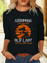 Plus size Crew Neck Halloween Casual T-Shirt