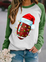 Casual Crew Neck Christmas Sweatshirt