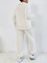 Fluff/Granular Fleece Fabric Casual Two-Piece Set