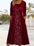 Swing Collar Casual Dress With No