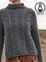 Loose Plain Casual Jacquard Sweater