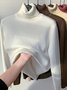 Plain Casual Turtleneck Warm Plush Sweater