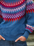 Casual Fair Isle Crew Neck Sweater