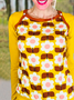 Casual Floral Buttoned Loose T-Shirt