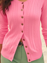 Casual Plain Knitted Cardigan