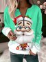 Casual Christmas Crew Neck Knitted Sweatshirt