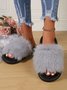 Women Comfy Fluffy Strap Slippers