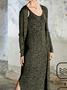 Plain Casual Regular Fit V Neck Two-Piece Set