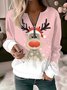 Casual Christmas Crew Neck Knitted Sweatshirt