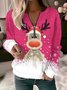 Casual Christmas Crew Neck Knitted Sweatshirt