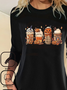 Halloween Crew Neck Casual Cotton-Blend T-Shirt