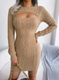 Yarn/Wool Yarn Regular Fit Sexy Sweater Dress