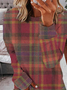 Plaid Casual Sweatshirt