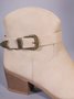 Vintage Buckle Block Heel Zip Western Boots