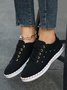 Casual Rivet Moccasin Lace-Up Canvas Shoes