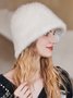 Women Casual Warm Faux Fur Bucket Hat