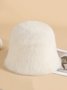 Women Casual Warm Faux Fur Bucket Hat