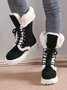 Casual Outdoor Furry Lined Lace-Up Classic Snow Boots