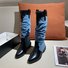Autumn Casual Denim Color Block Fashion Boots