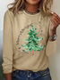 Jersey Loose Christmas Tree Casual T-Shirt