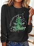 Jersey Loose Christmas Tree Casual T-Shirt