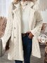 Winter Thicken Fluff/Granular Fleece Fabric Plain Casual Lapel Collar Long Sleeve Mid-long Teddy Jacket