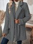 Winter Thicken Fluff/Granular Fleece Fabric Plain Casual Lapel Collar Long Sleeve Mid-long Teddy Jacket