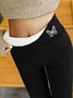 Daily Casual Fleece Heavyweight Plain Warmth Tight Long Legging
