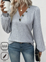 Knitted Loose V Neck Casual T-Shirt