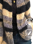 Contrast Stitching Loose Wool/Knitting Casual Cardigan