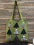 Casual Cartoon Christmas Tree Knitted Shoulder Tote Bag