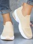 Women Breathable Mesh Fabric Slip On Sneakers