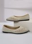 Women Color Block Plant Comfy Insole Mesh Fabric Shallow Shoes