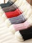 1pair Christmas Color Block Sports Knitted Thicken Floor Socks