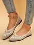 Women Color Block Plant Comfy Insole Mesh Fabric Shallow Shoes