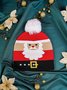 Christmas Cartoon Santa Claus Letter Graphic Knitted Beanie Hat