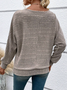 Loose Casual Plain Knitted Sweatshirt
