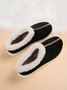 Casual Black Warm Furry Slip On Shoes