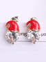 Cartoon Rhinestone Christmas Hat Stud Earrings