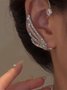 Sparkling Rhinestone Wing Ear Clip Hollow Out Ear Hook