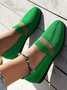 Merry Christmas Color-block Comfy Insole Flat Slip On Shoes