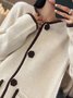Crew Neck Yarn/Wool Yarn Casual Plain Cardigan