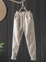 Corduroy Winter Fleece Plain Corduroy Casual Elastic Band H-Line Straight Long Pants With Pockets
