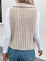 Casual Fluff/Granular Fleece Fabric Lapel Collar Thicken Plain Sleeveless Vest