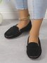 Faux Suede Casual Plain All Season Loafers