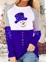 Crew Neck Casual Christmas T-Shirt