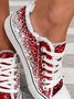 Casual Imitation Sequins Printed Ombre Fringe Canvas Shoes