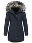 Winter Thicken Fleece Daily Casual Plain H-Line Padded Mid-long Hoodie Jacket