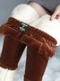 Tight Pocket Stitching Corduroy Fleece Casual Pants