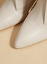 Minimalist Embossed Turn-Up Chunky Heel Mid-Calf Boots